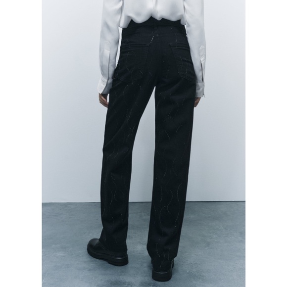 NWT Zara Rhinestone Jeans - Picture 5 of 11